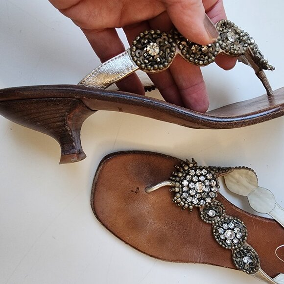 Browns Couture size 7 (size 37) kitten heel beaded shoes - Picture 6 of 9